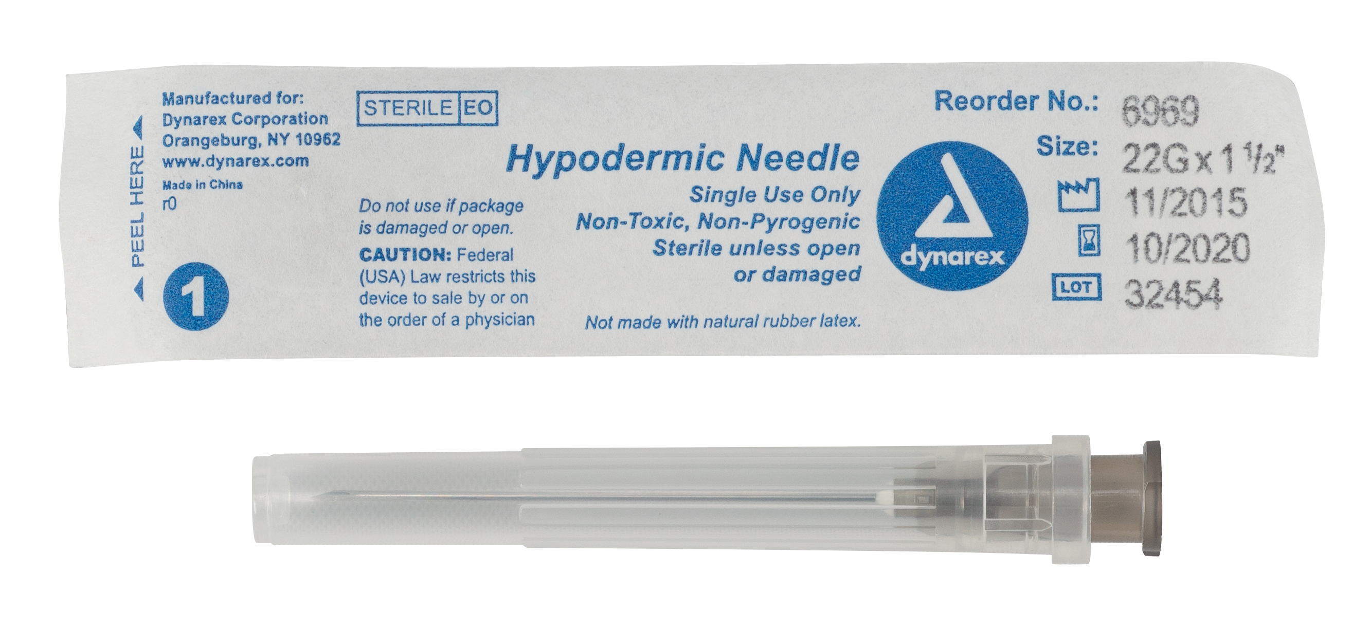 Hypodermic Needle 22G, 1 1/2