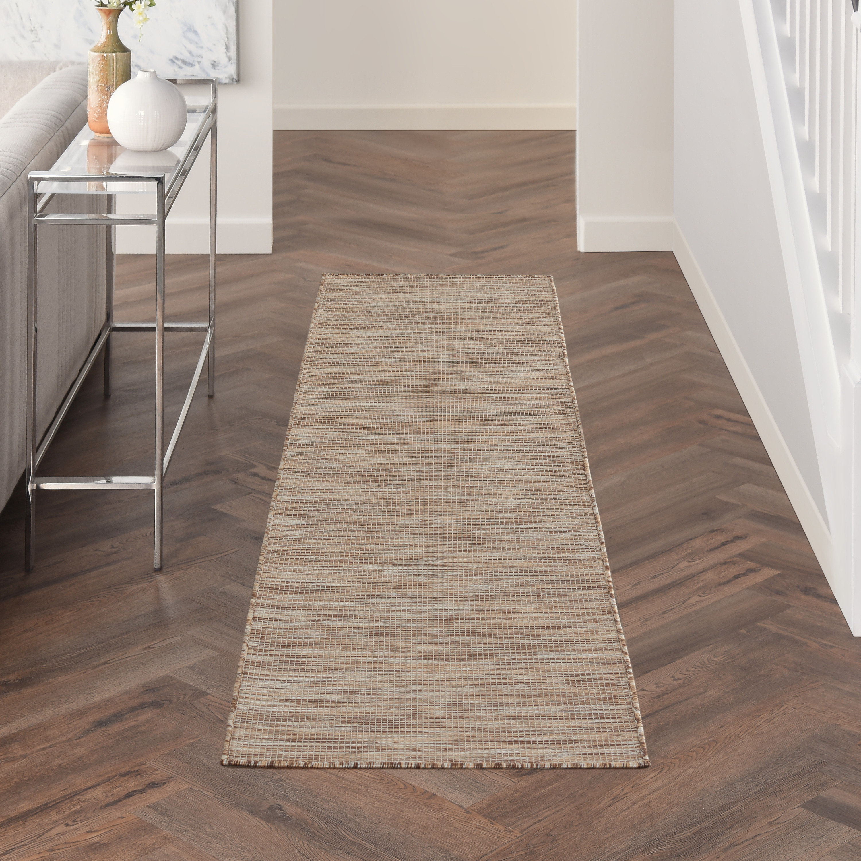 Nourison Positano 2'2" x 8' Beige Modern Rug