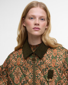 Barbour FARM Rio Luisa Quilted jacket Pineapple/Green Heart Print