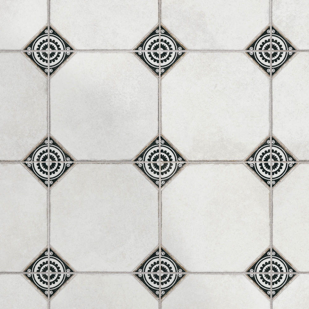 Englishtown Black 12-7/8 in. x 12-7/8 in. Porcelain Floor and Wall Tile