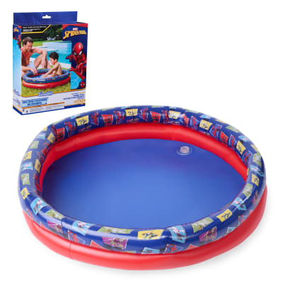 SwimWays Spider-Man Kiddie Pool, Inflatable Above Ground Pool, Pool Furniture & Outdoor Toys, Marvel Party Supplies & Pool Toys for Kids Aged 3 & Up