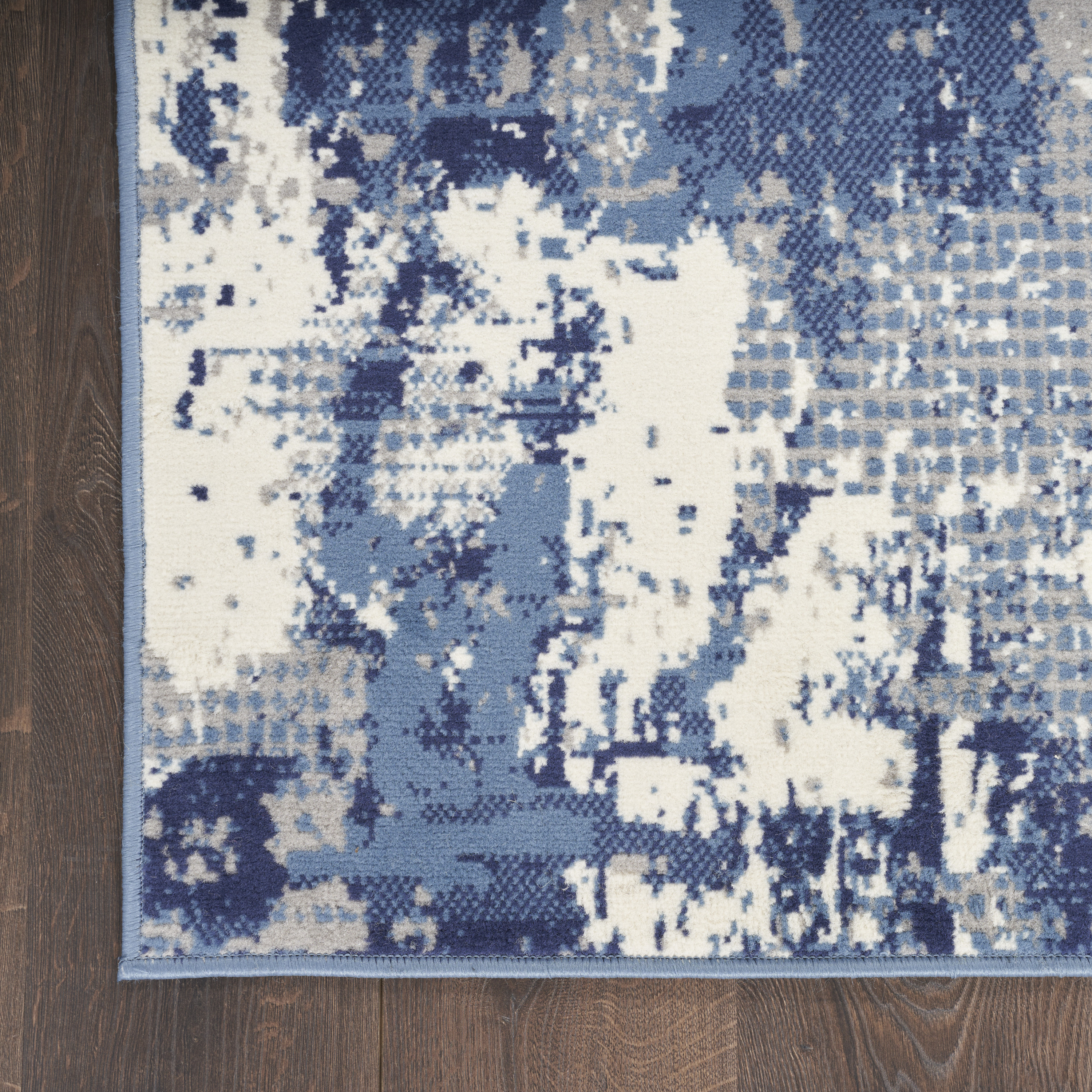 Nourison Grafix 2'3" x 10' Navy Blue Modern Indoor Rug