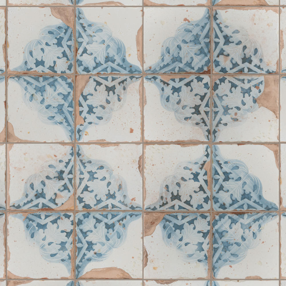 Artisan Azul Decor 13x13 Square Ceramic Floor and Wall Digital Pattern