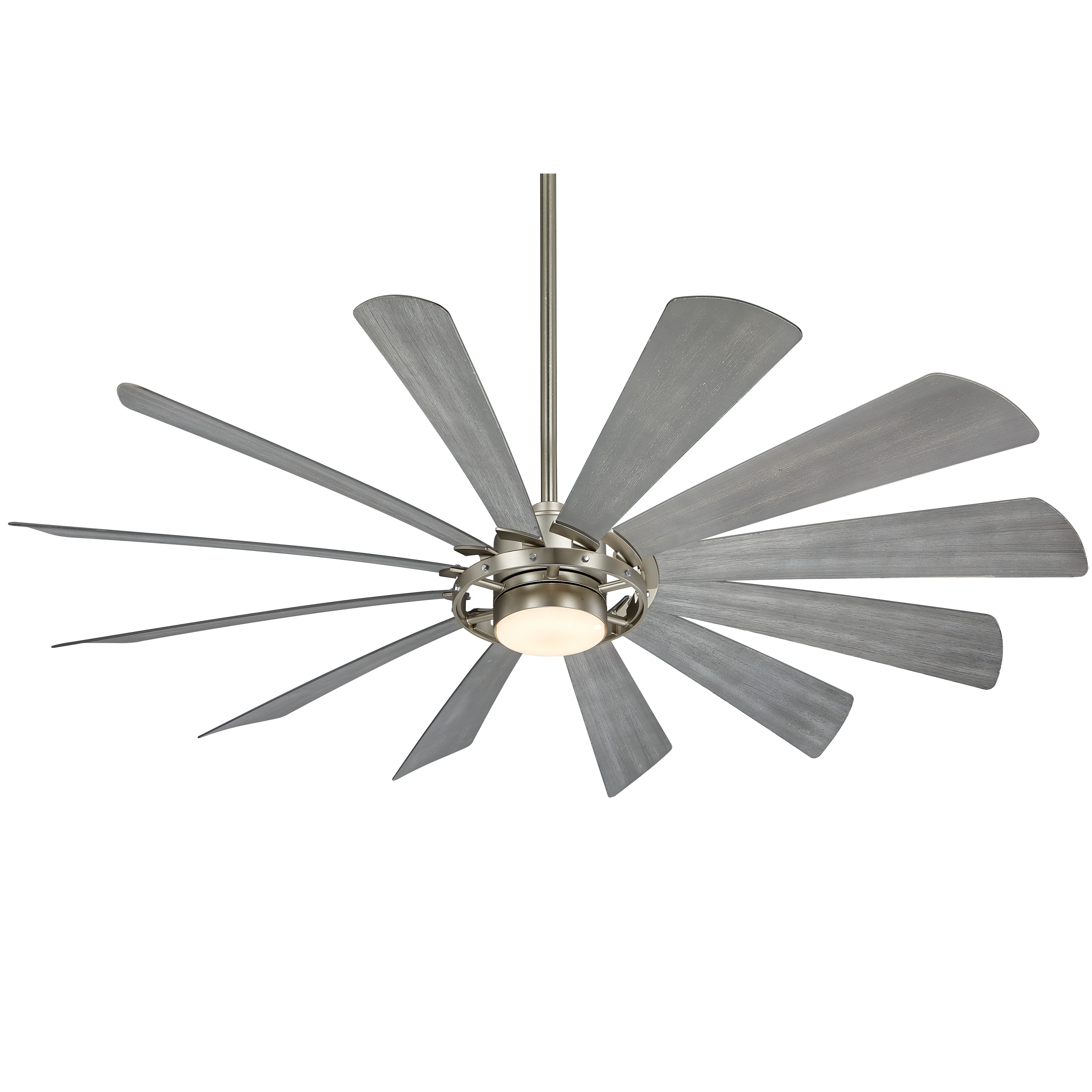 The Windmolen 65" combines industrial-grade performance with smart home integration. Its 12-blade design and DC motor deliver powerful, whisper-quiet airflow for large spaces, while the integrated 2920-lumen LED provides excellent illumination. - alternate view