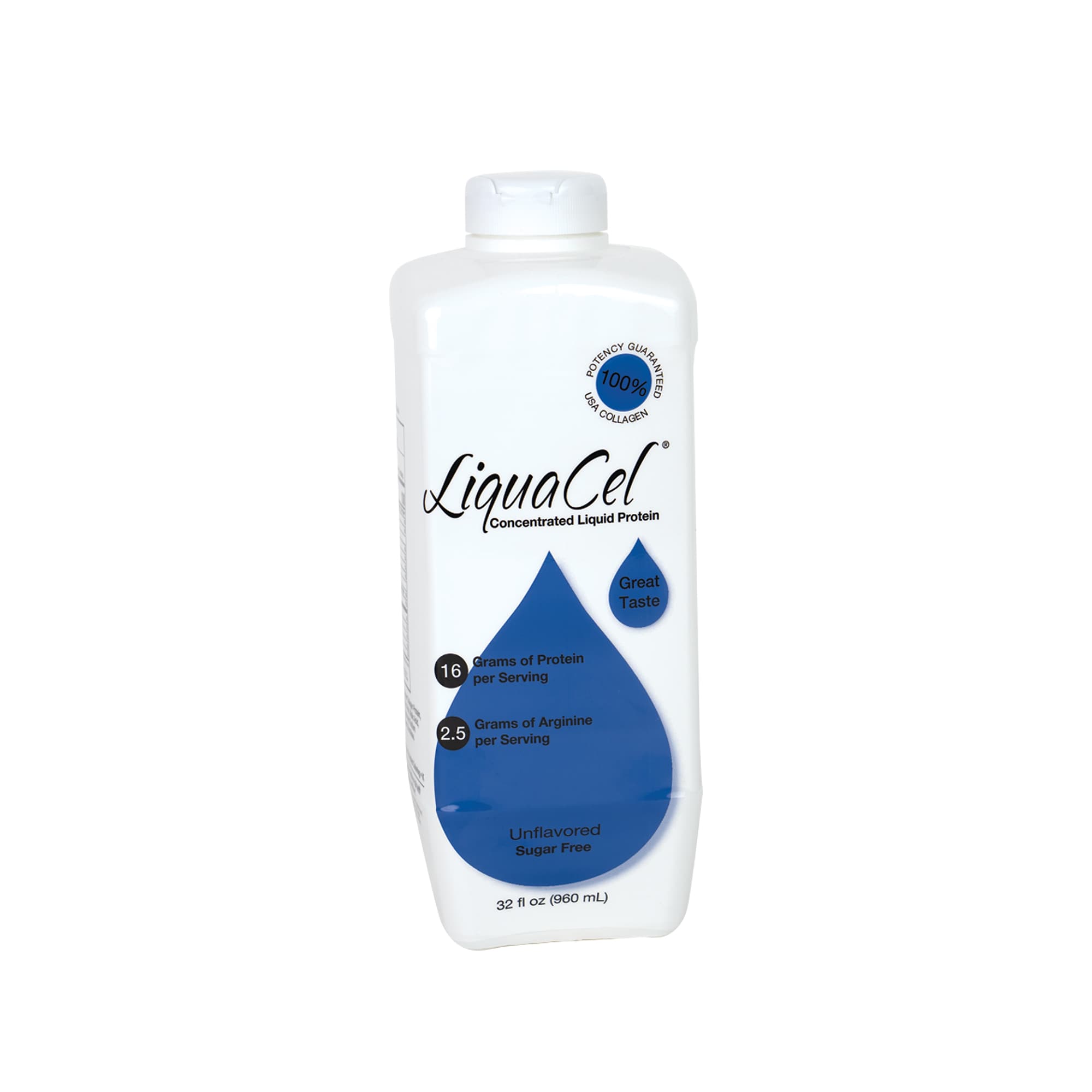 LiquaCel® Unflavored Concentrated Liquid Protein, Sugar Free, 32-ounce Bottle