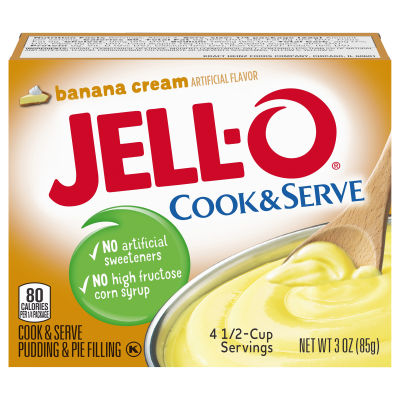Jell-O Cook & Serve Banana Cream Pudding & Pie Filling, 3 oz Box