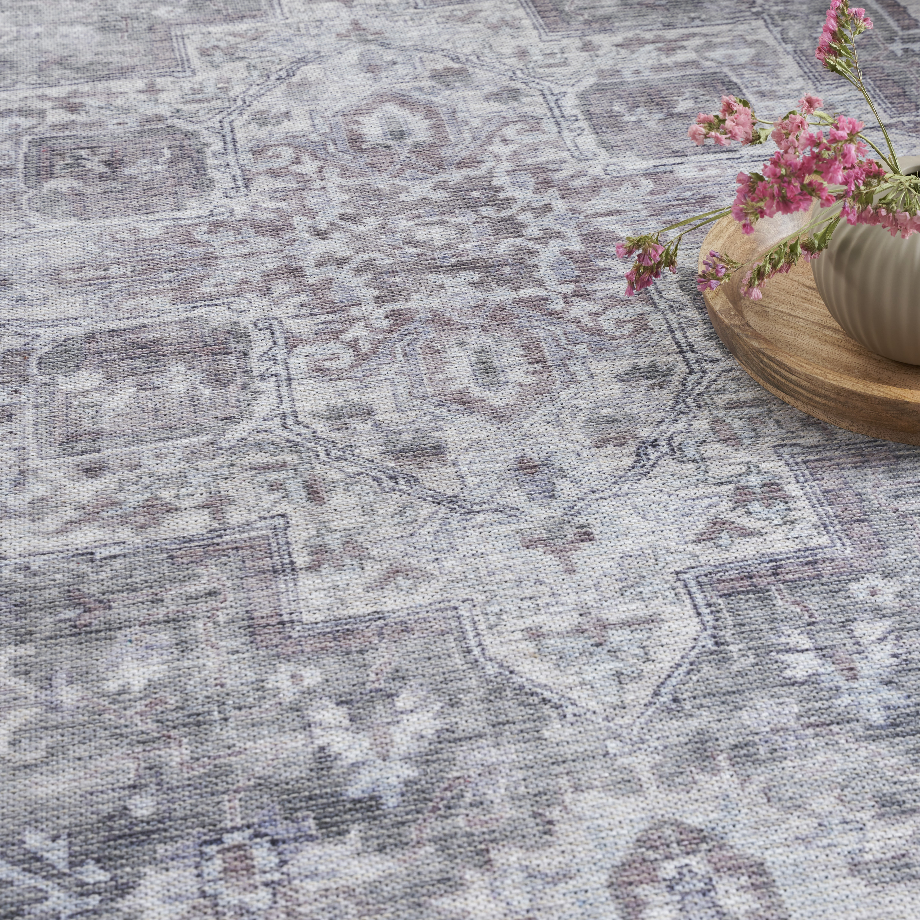 Nourison New Concept Washables 9'2" x 12' Ivory Grey Vintage Indoor Rug