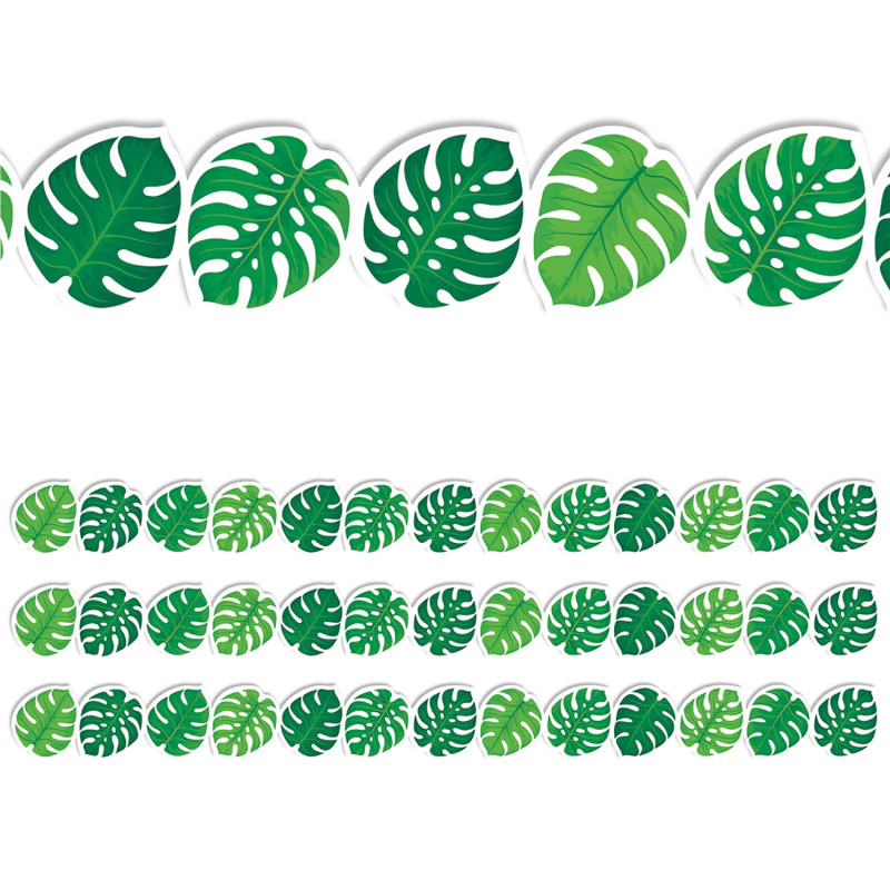 Palm Paradise Monstera Leaves EZ Border™, 48 Feet Per Pack, 3 Packs