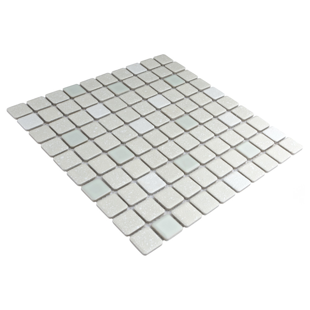 Crystalline Square Pistachio 12 in. x 12 in. Porcelain Mosaic Tile