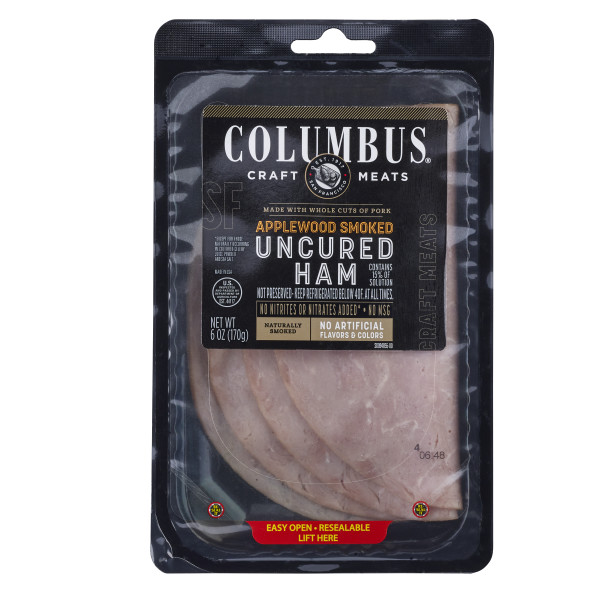 COLUMBUS(r) Sliced Applewood Ham, 12/6 oz. . C1CB - Front Center Inner Pack (Hi Res)