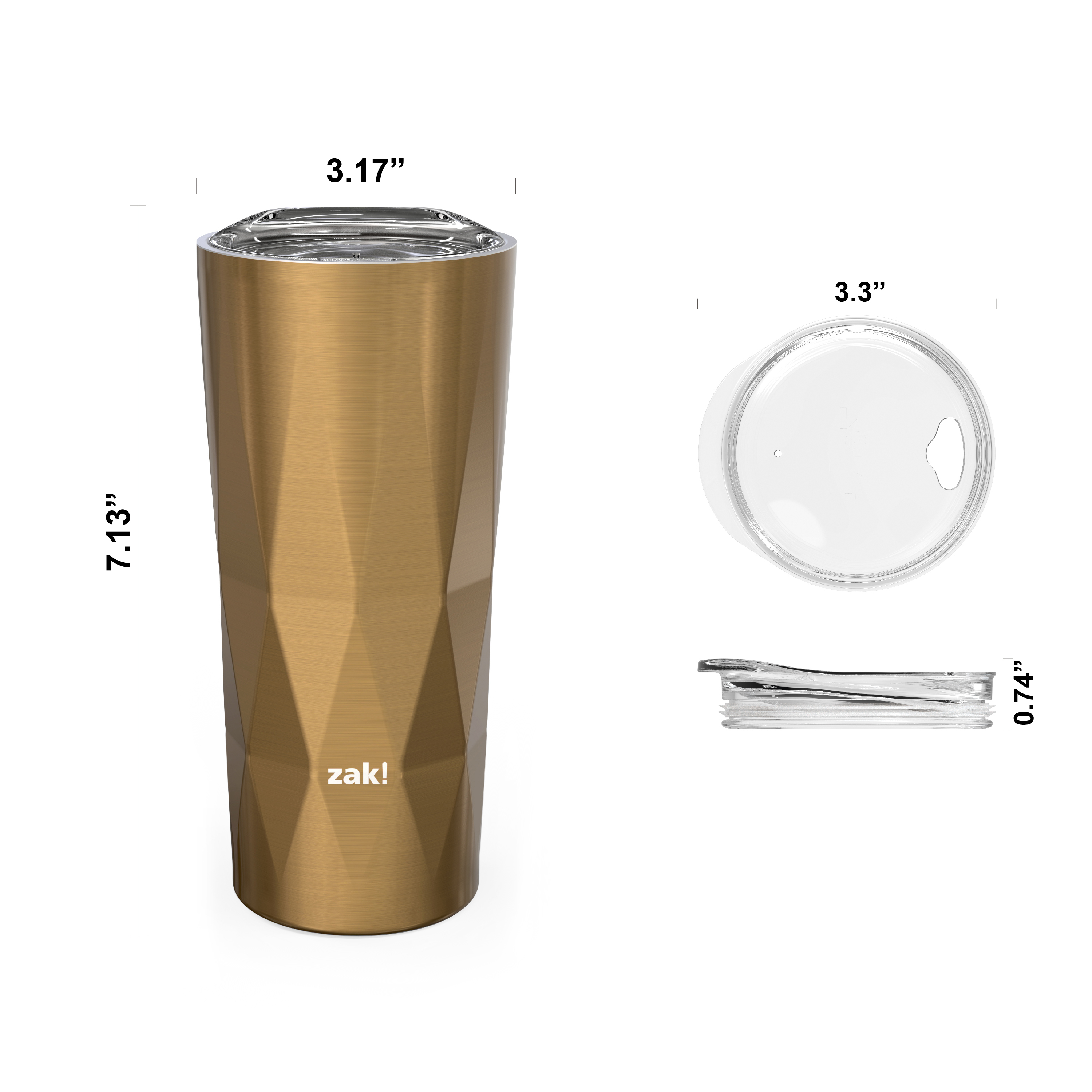 Fractal 16 ounce Vacuum Insulated Stainless Steel Tumbler, Copper slideshow image 4 Fractal 16 ounce Vacuum Insulated Stainless Steel Tumbler, Copper slideshow image 4