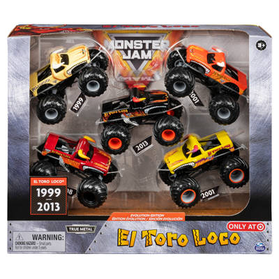 Monster Jam, Evolution Edition El Toro Loco, 5 Exclusive Die-cast Monster Trucks For Kids Ages 3 and Up
