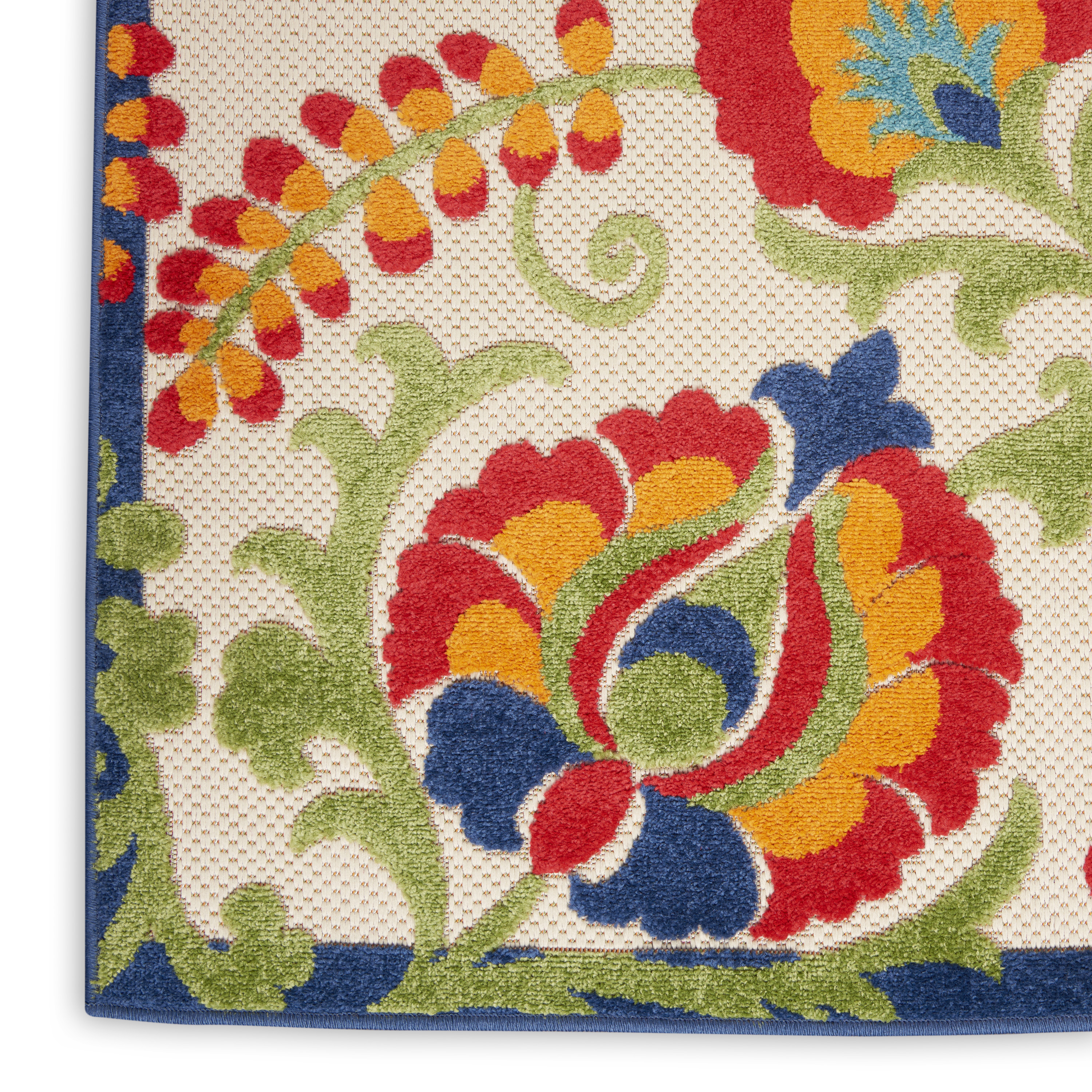 Nourison Aloha 2'3" x 10' Multicolor Farmhouse Rug