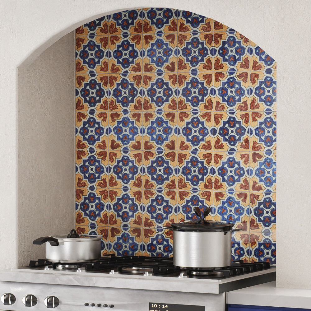 Provincial Deco Alhambra 6 in. x 6 in. Porcelain Wall Tile