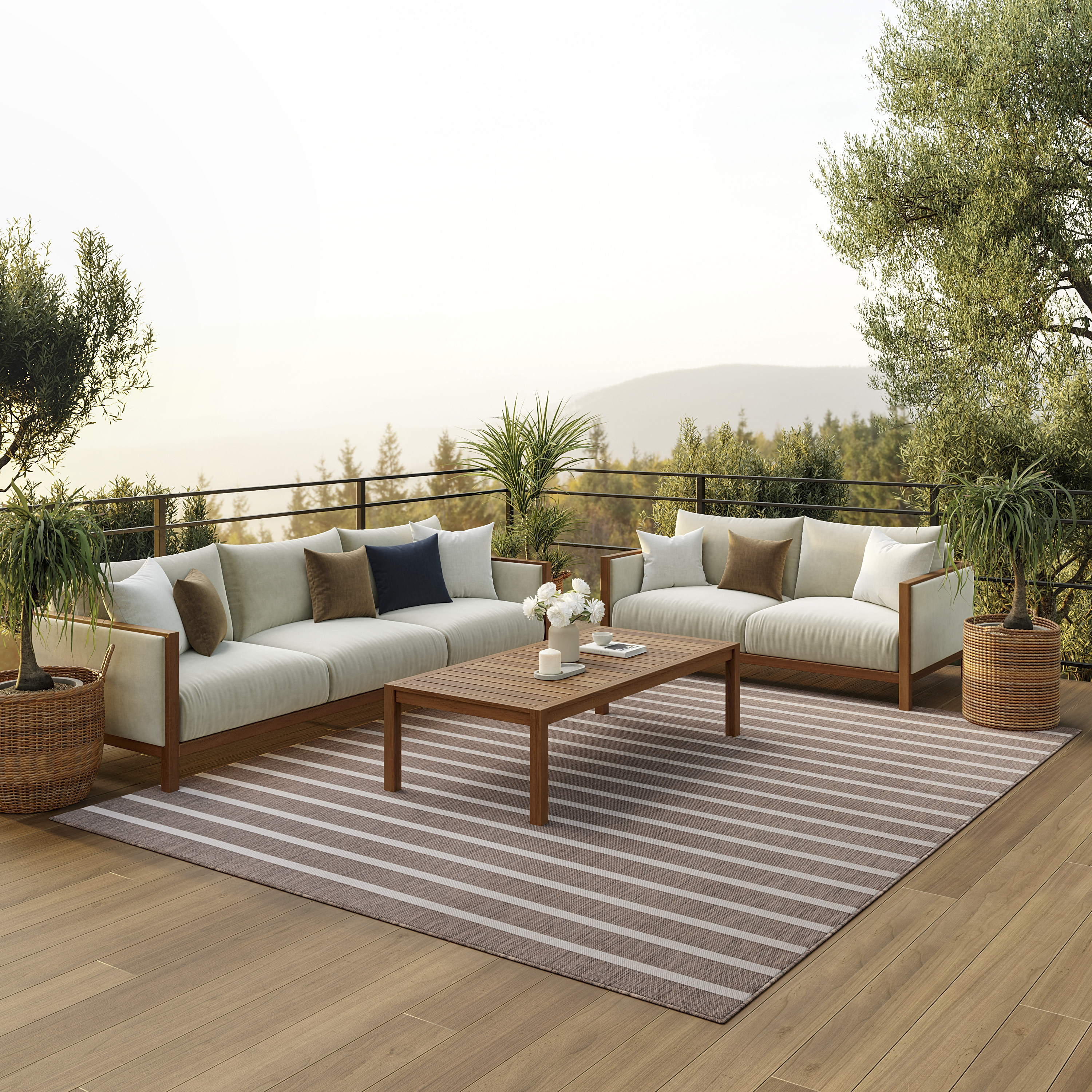 Nourison Positano 8' x 10' Natural Ivory Modern Rug