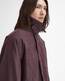 Oversized Bedale Waxed Jacket Bordeaux