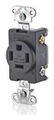 SelectSpec Straight Blade Single Receptacle 20A 250V 2P3W NEMA 6-20R Flush Back Wired Gray