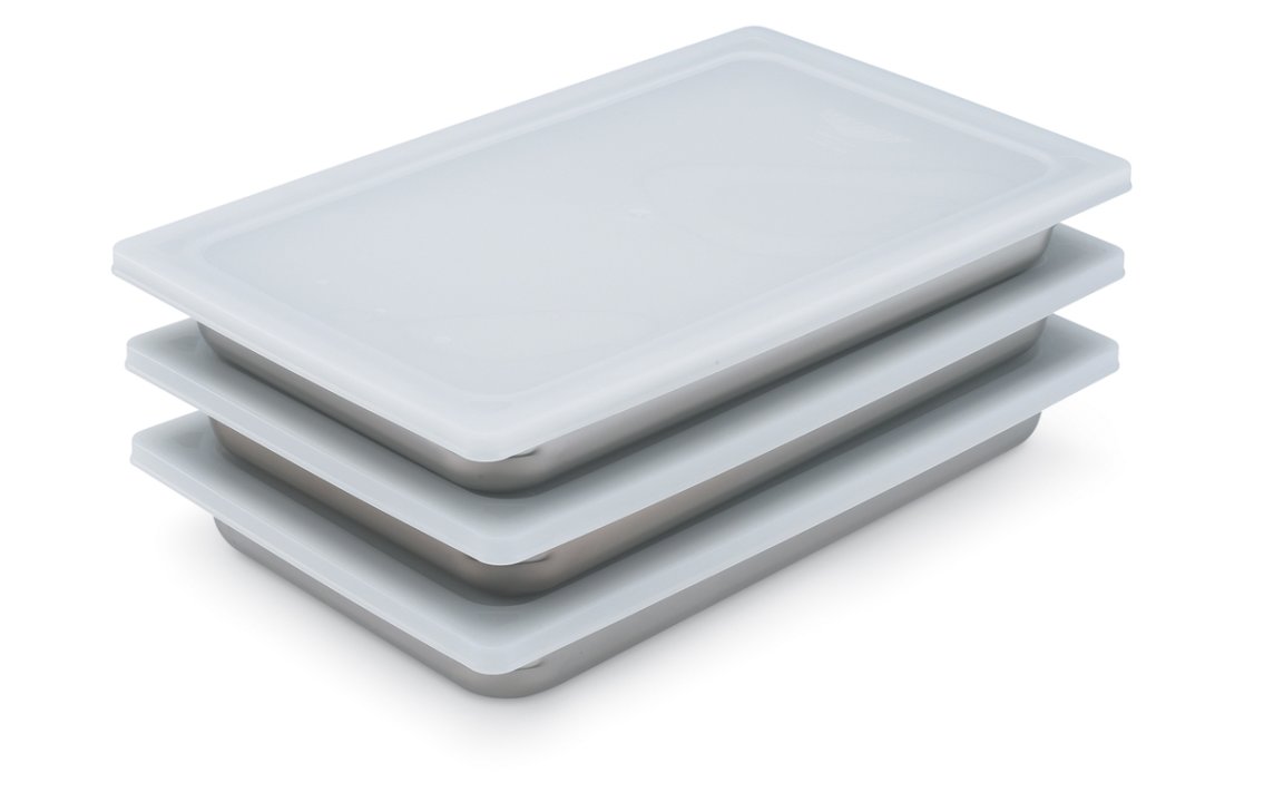 Ninth-size Super Pan V® flexible steam table pan lid in white