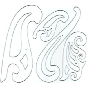 French Curves Drawing Template Set, 4 Pieces