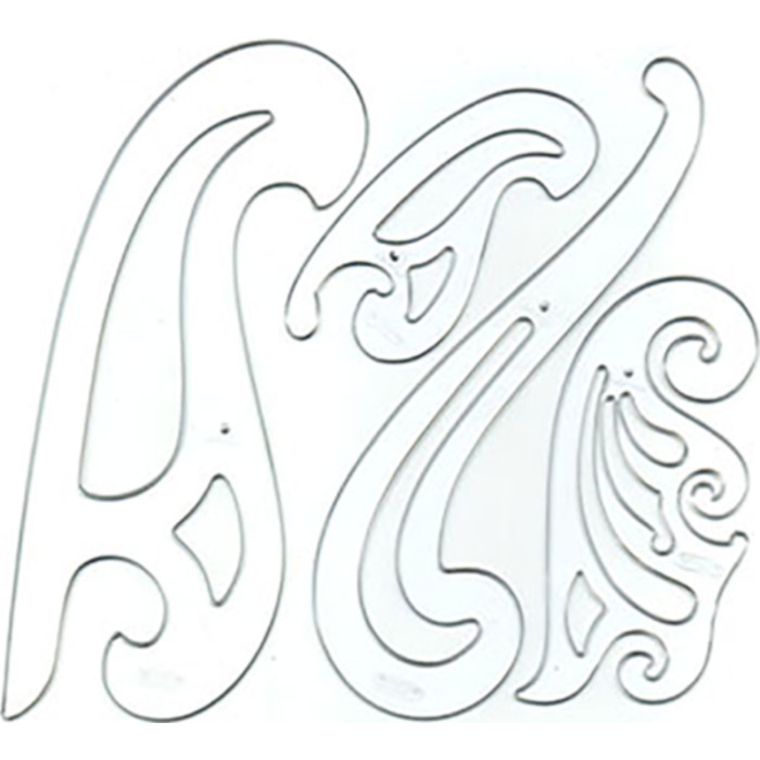 French Curves Drawing Template Set, 4 Pieces