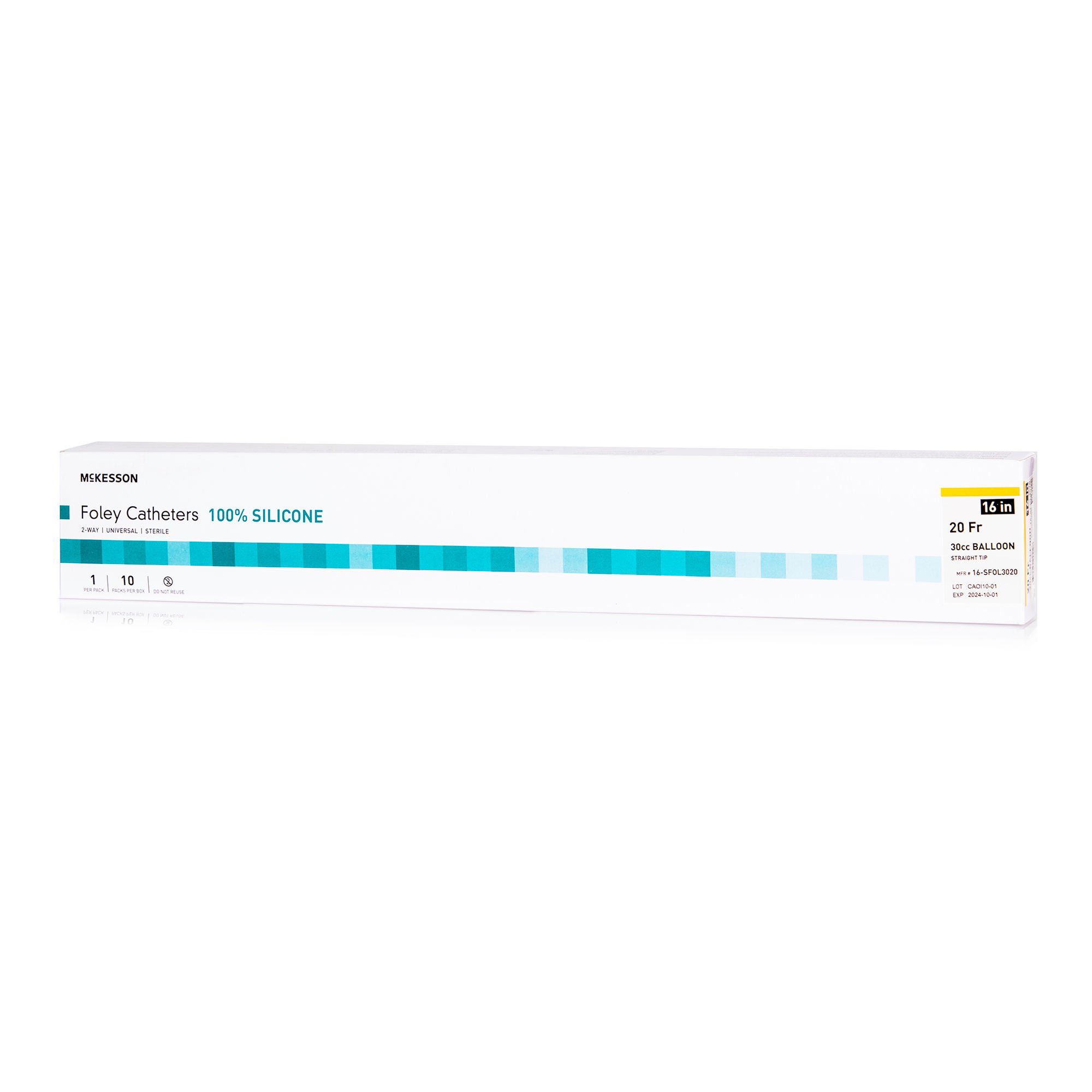 McKesson Silicone Foley Catheter, Standard Tip, 20 Fr., 30 cc