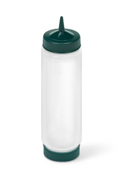 Distributeur transparent avec système simple FIFO de 710 ml avec douilles et socle vert