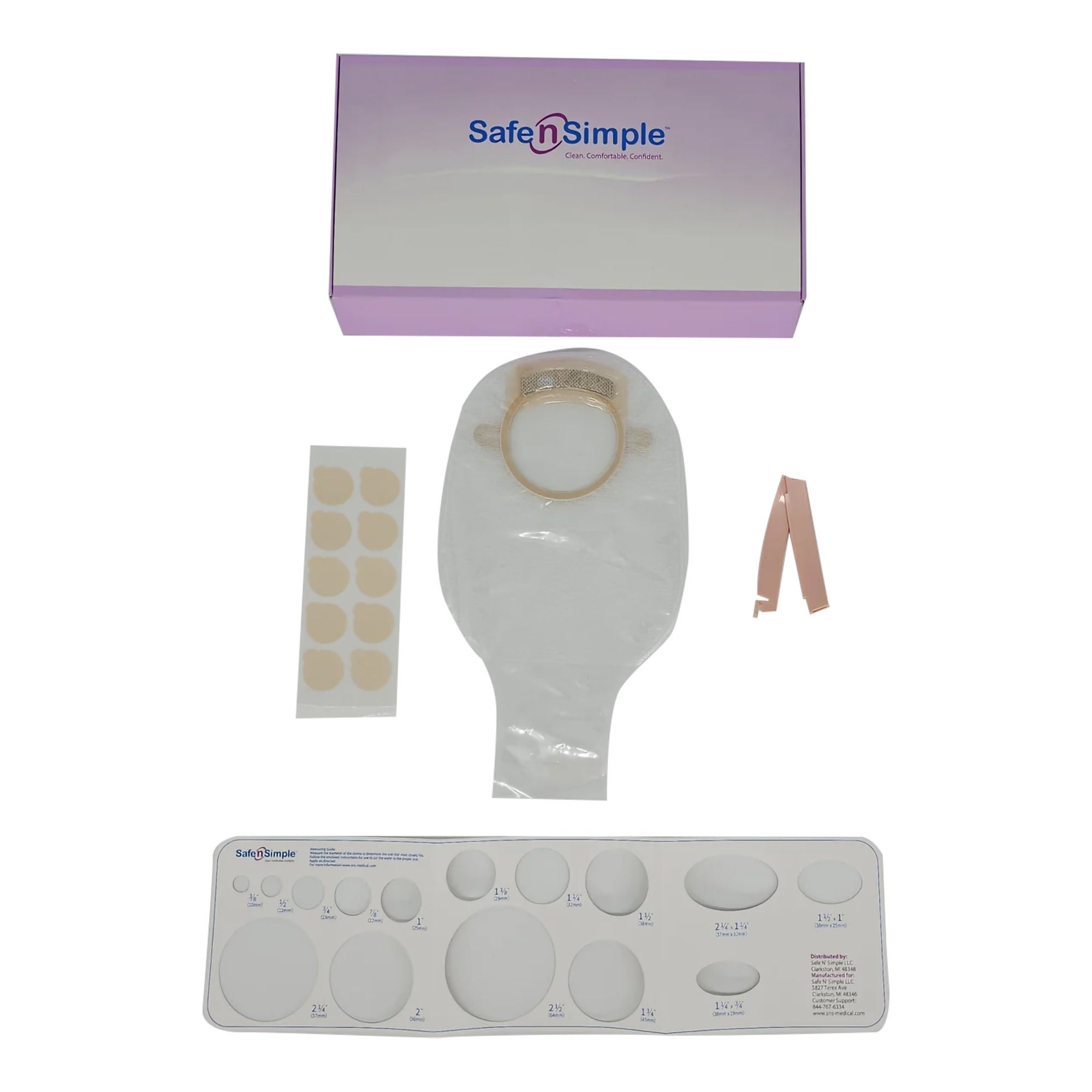 Safe N Simple POUCH, OST W/FLTR FLNG BELT TAB TRNSPRNT 70MM (10/BX 8BX/CS)