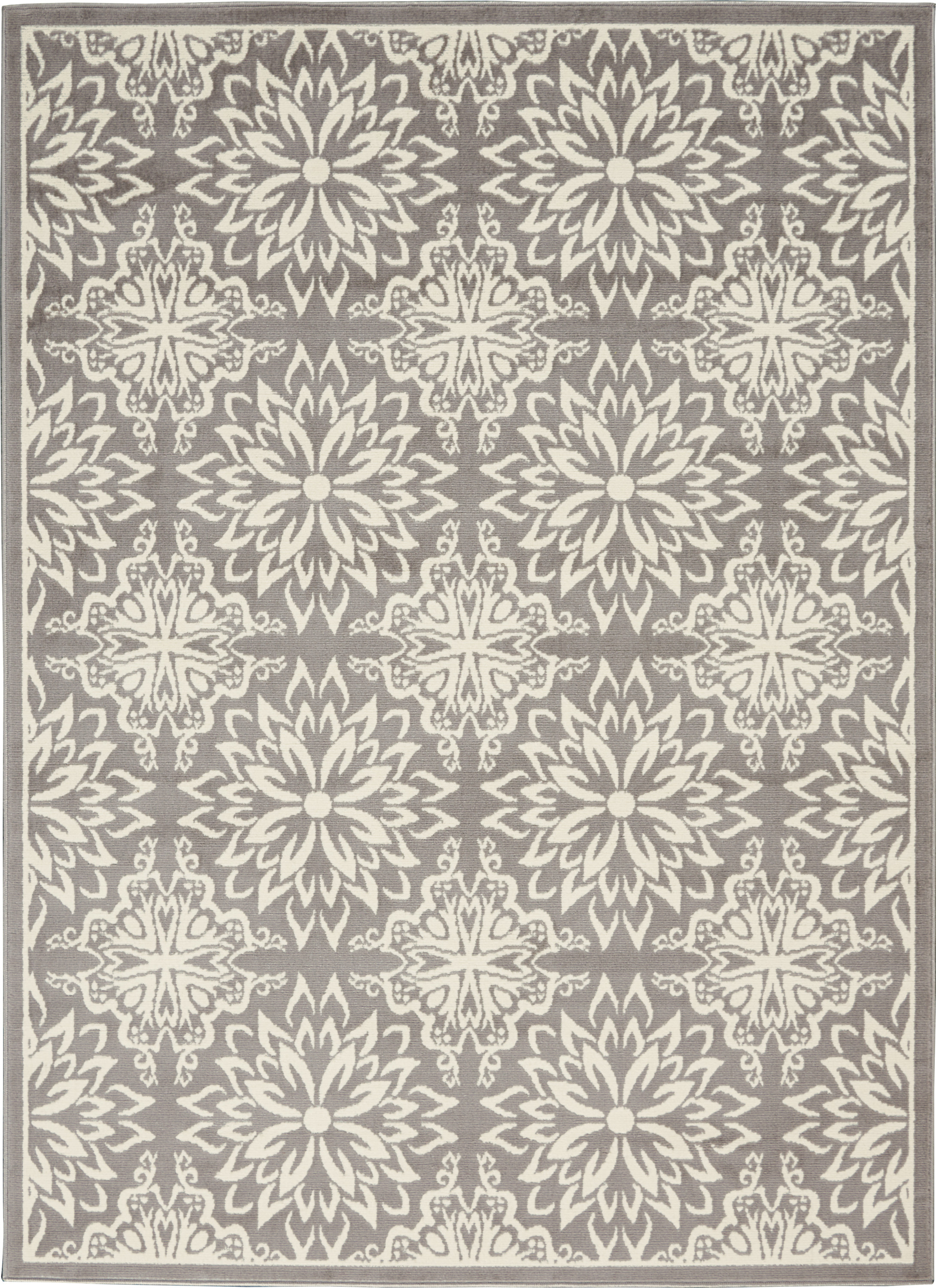 Nourison Jubilant 4' x 6' Ivory Grey Farmhouse Indoor Rug