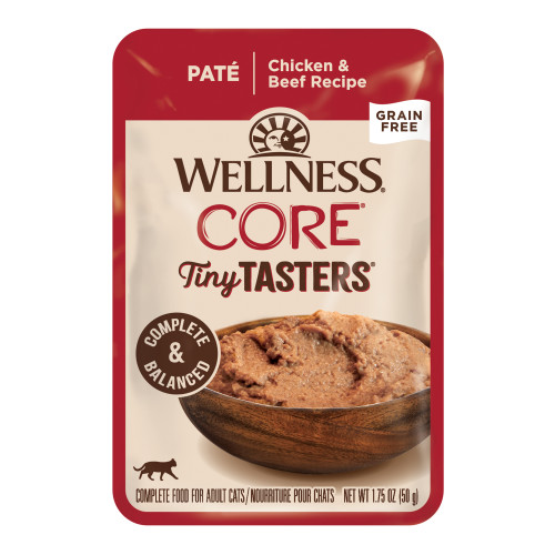 Wellness CORE Tiny Tasters Chicken & Beef Pate Front packaging