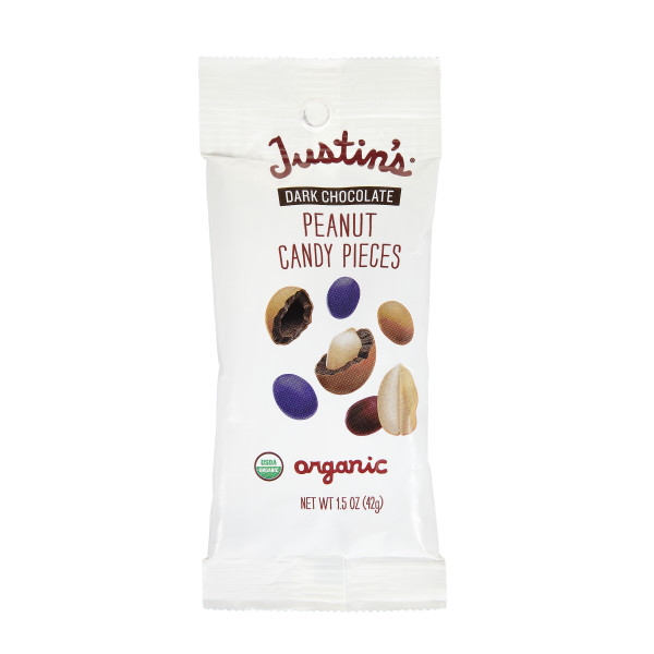 JUSTIN'S Dark Chocolate Peanut Candy Pieces 6-18 Ounce Packs . C1CB - Front Center Inner Pack (Hi Res)