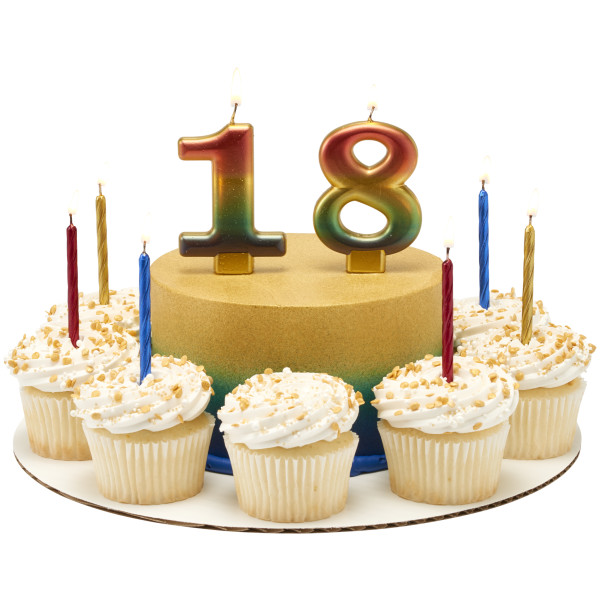 Metallic Numeral Candles