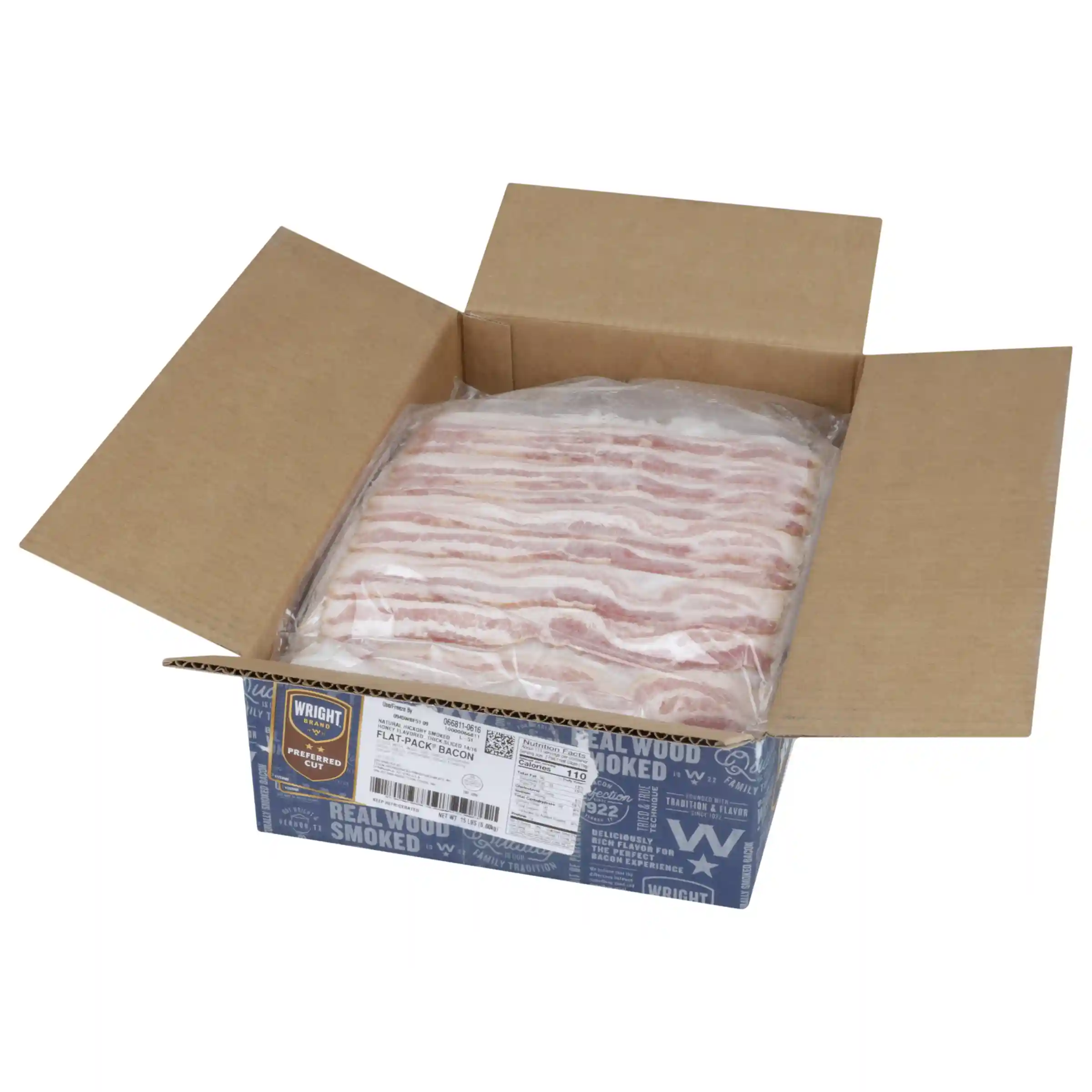 Wright® Brand Hickory Smoked Honey Thick Sliced Flat-Pack® 14/16 Bacon_image_4