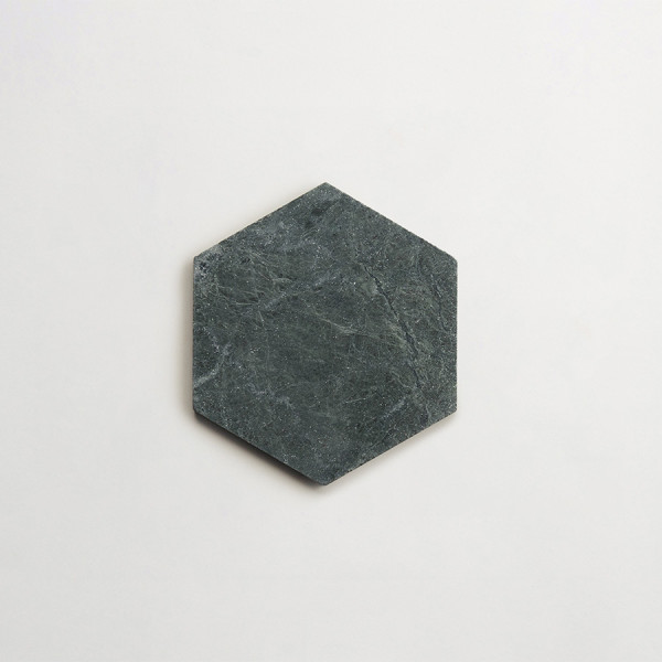 lapidary: girata | hex | verde marble | tumbled 