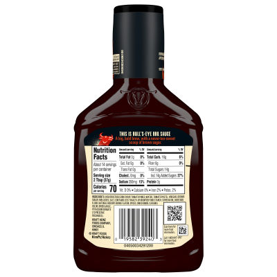 Bull's-Eye Brown Sugar & Hickory BBQ Sauce, 18 oz Bottle