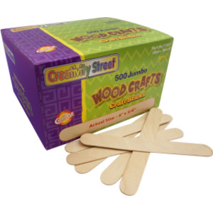 Jumbo Craft Sticks, Natural, 6" x 0.75", 500 Pieces