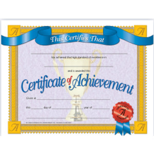 Certificate of Achievement, 8.5" x 11", Pack of 30
