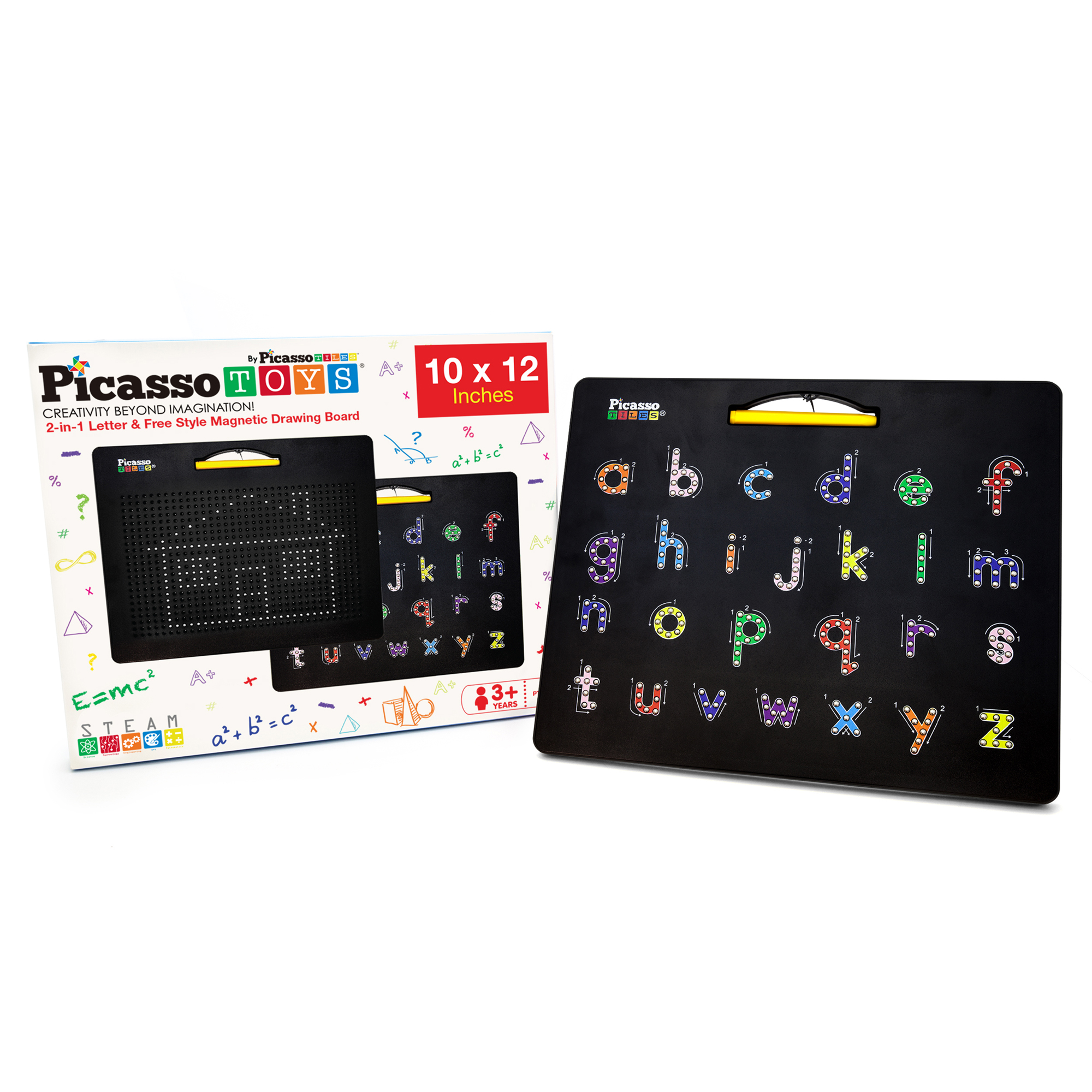 PicassoTiles Double-Sided Magnetic Drawing Board Alphabet Letter and Freestyle image number null