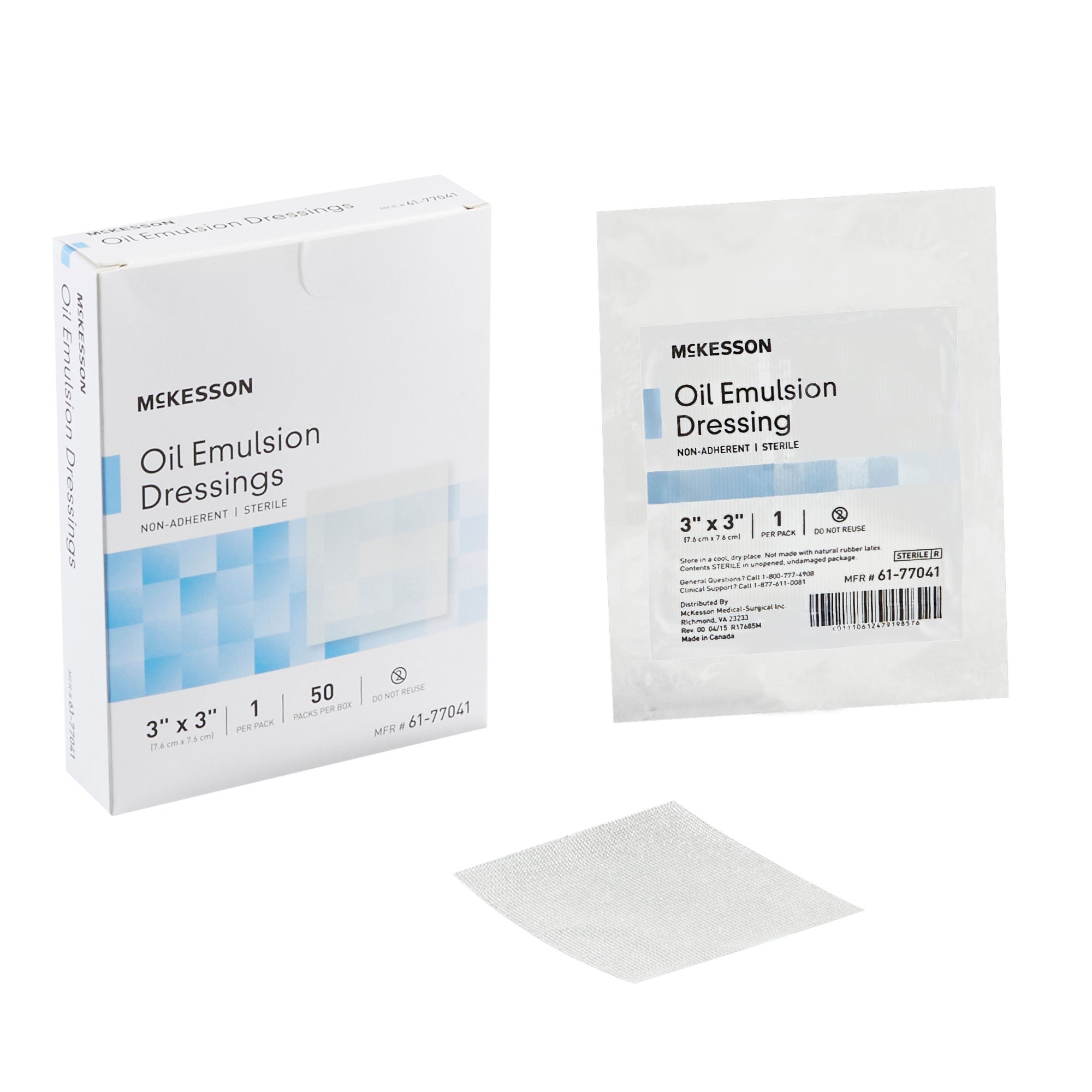 McKesson Oil Emulsion Impregnated Dressing, 3 x 3 Inch