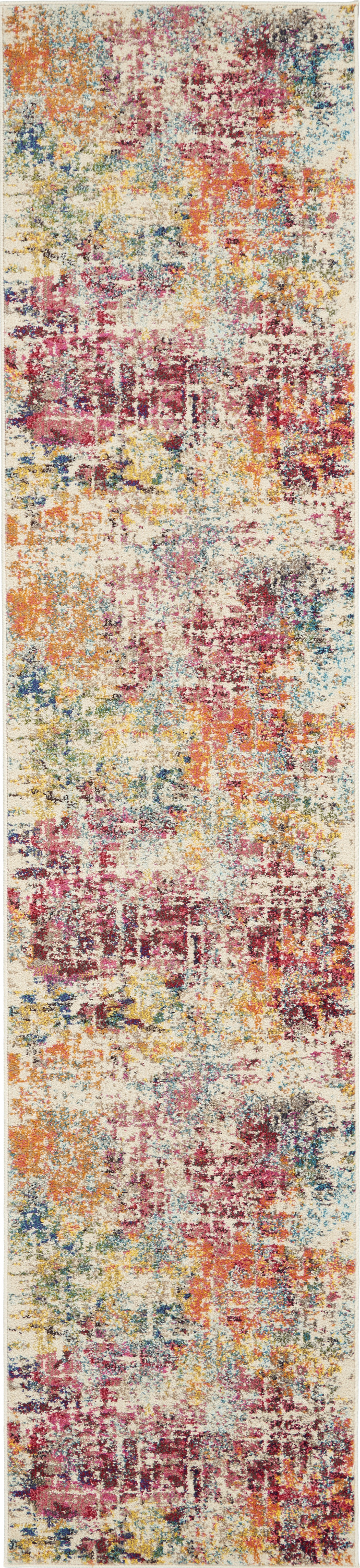 Nourison Celestial 2'2" x 10' Pink Multicolor Modern & Contemporary Indoor Rug