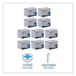 Boardwalk, Single-Tube Stir-Straws, 5.25", Polypropylene, Black