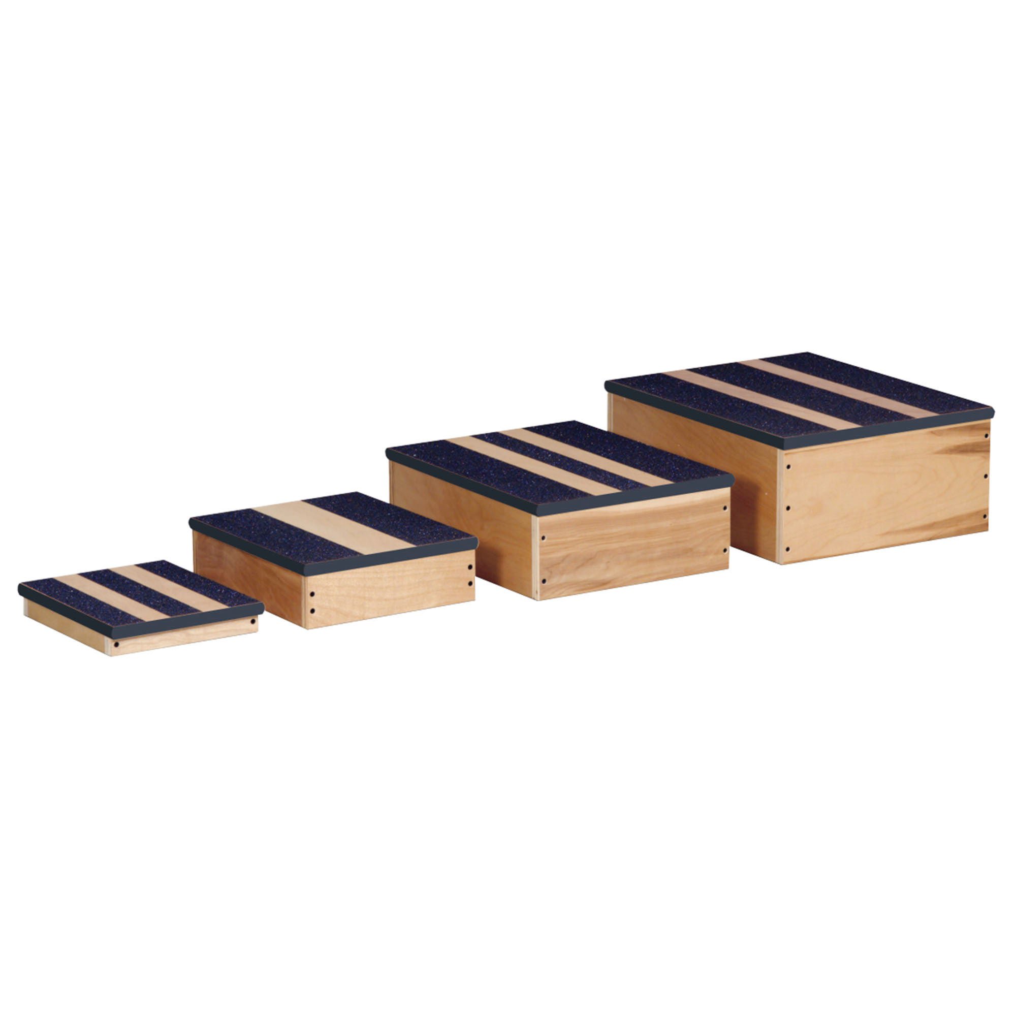 Step Stool Nesting 4 Steps Wood Frame 2 / 4 / 6 / 8 Inch Step Height