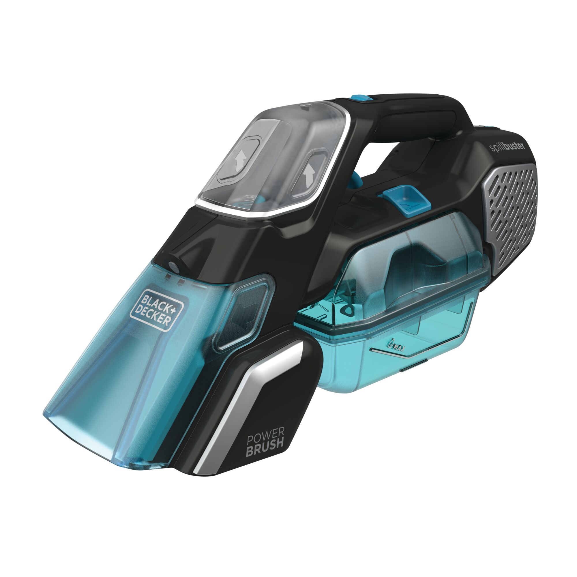 Profile of spillbuster cordless spill plus spot cleaner with powered scrub brush.