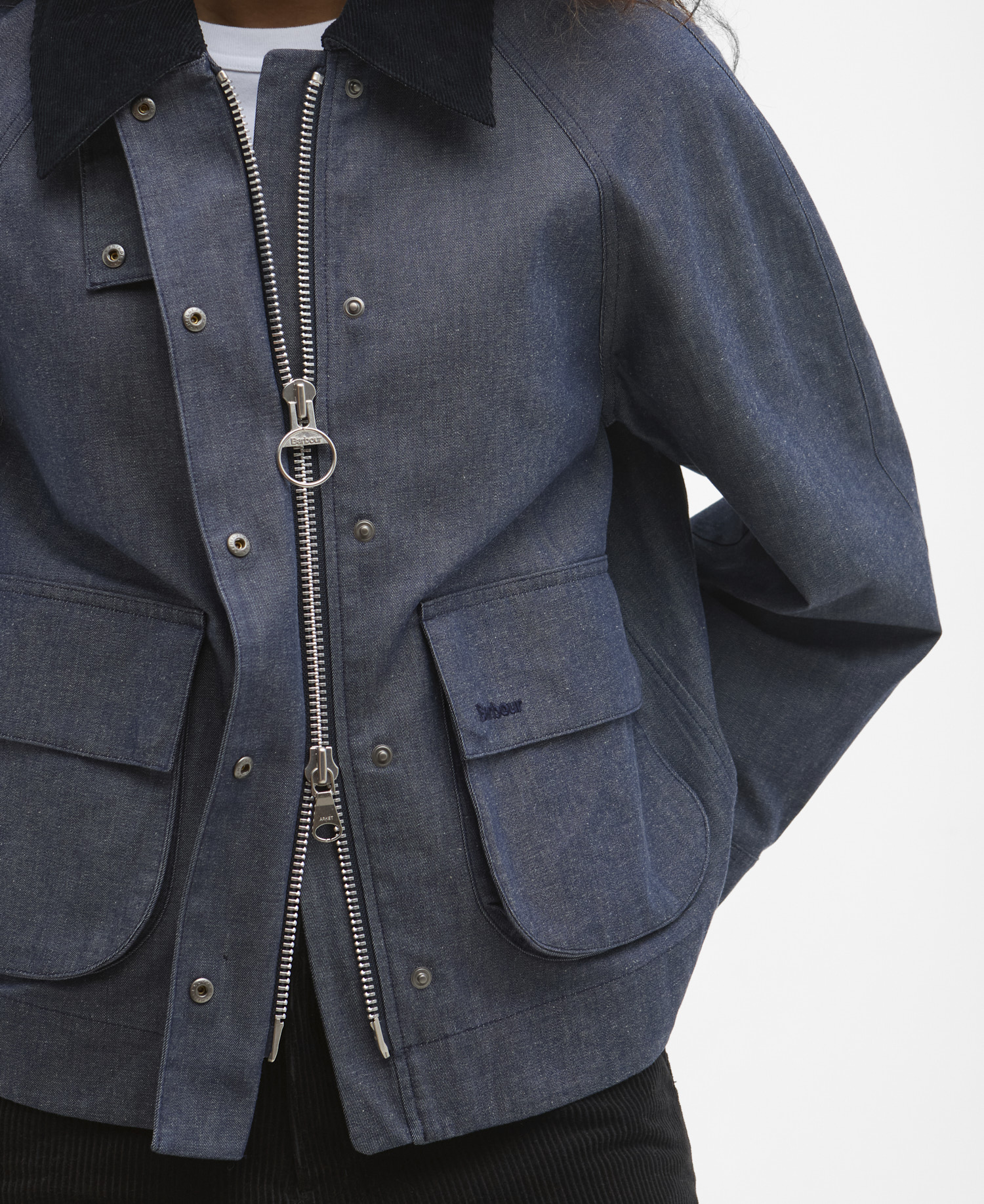 Barbour x ARKET Kokos Dry Wax Denim Jacket image number 4