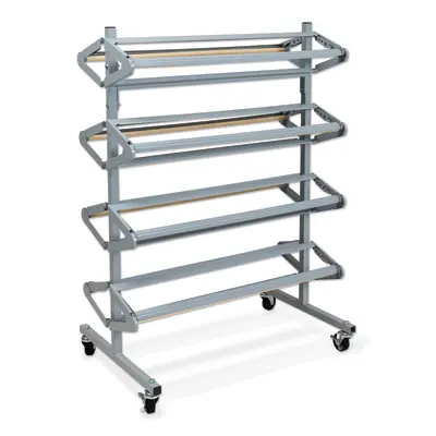 Pacon 8-Roll Horizontal Paper Rack, Gray, 52-1/2
