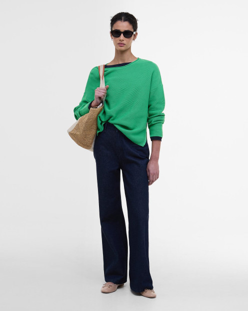 Marine Crew Neck Jumper Kelly Green