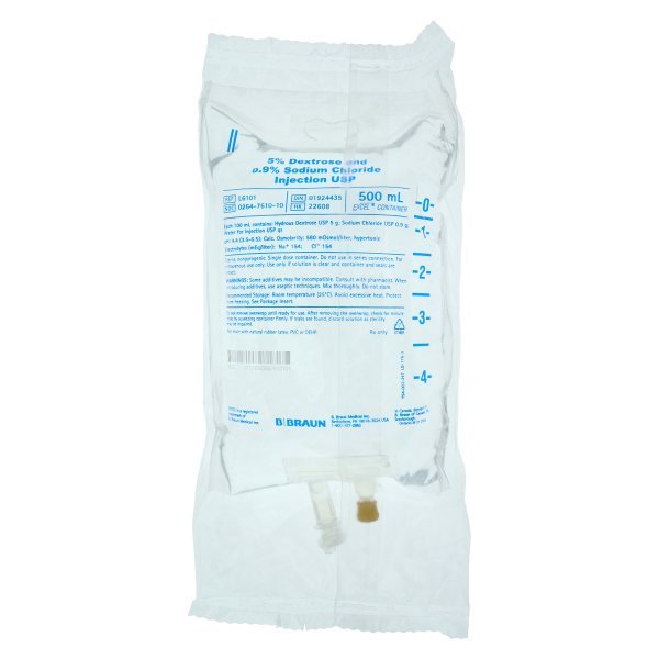 Dextrose 5% Sodium Chloride .9% 500ml Bag for Injection