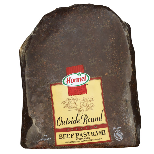 HORMEL(r) Pastrami, Flat, Deli Faced, 20%, 2 pc . C1N1 - Front No Plunge In Package (Hi Res)