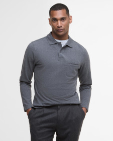 Poloshirt Furness Long-Sleeved Grey Marl