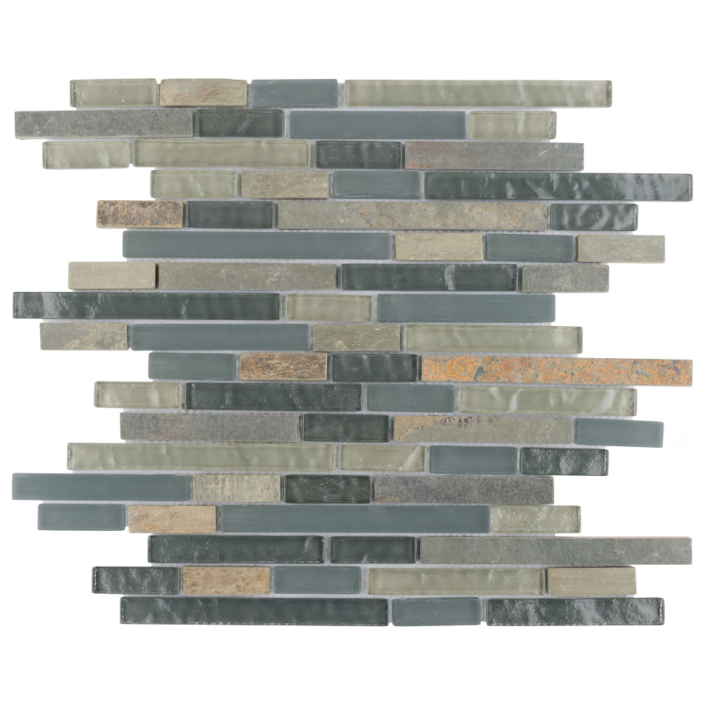 Tessera Piano Wisp 11-3/4 in. x 11-7/8 in. Glass Mosaic Tile