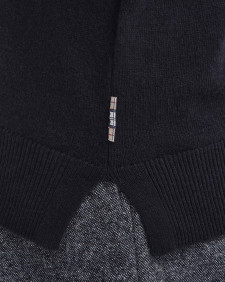 Pendle Roll-Neck Jumper Black-Hessian Tartan